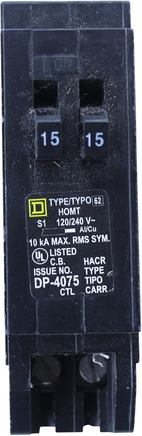 Square D 15A Duplex Circuit Breaker