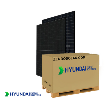 Hyundai Energy Solutions 410W 132 Half-Cell Bifacial Solar Panel Pallet (24 Panels) - 1500V Black, HIS-S410YH(BK) | High-Efficiency Solar Module