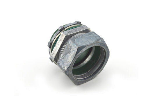 EMT Compression Connector (Raintight) - 1-1/2 Inch, 1.87 Inch, Ball Burnish, Zinc Die Cast (Pack of 100)