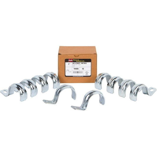 Conduit Strap - EMT, 1 Hole, 2 Inch, Steel (Pack of 100)
