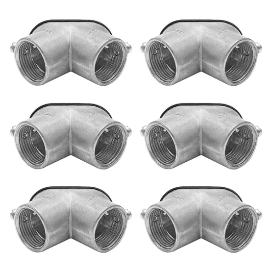 EMT Pulling Elbow - 3/4 Inch, 90 Degree, Die Cast, Zinc Plated (Pack of 100)