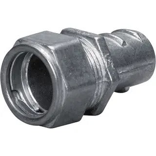 Flex to EMT Couplings - Screw-In Compression, 3/4 Inch x 3/4 Inch, Zinc Die Cast (Pack of 100)