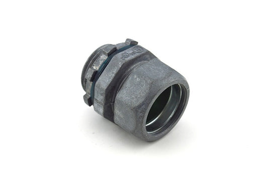 EMT Compression Connector (Raintight) - 3/4 Inch, 1.525 Inch, Ball Burnish, Zinc Die Cast (Pack of 100)