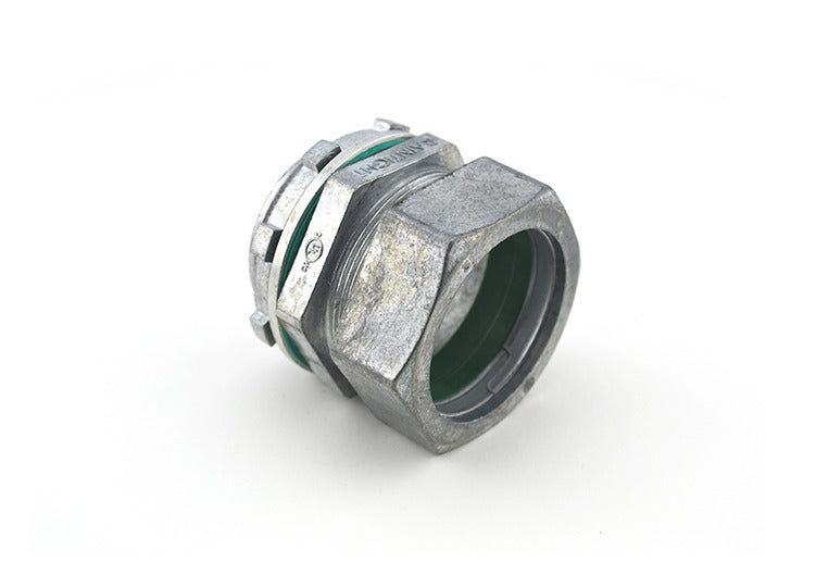 EMT Compression Connector (Raintight) - 1 Inch, 1.5045 Inch, Ball Burnish, Zinc Die Cast (Pack of 100)